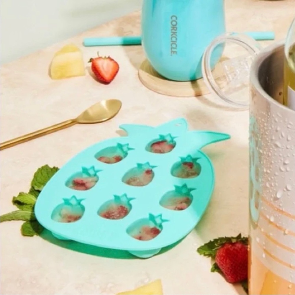 3 BLUSH Pineapple Shaped Silicone Ice Cube / Candle / Soap Molds - 3 NEW TRAYS!